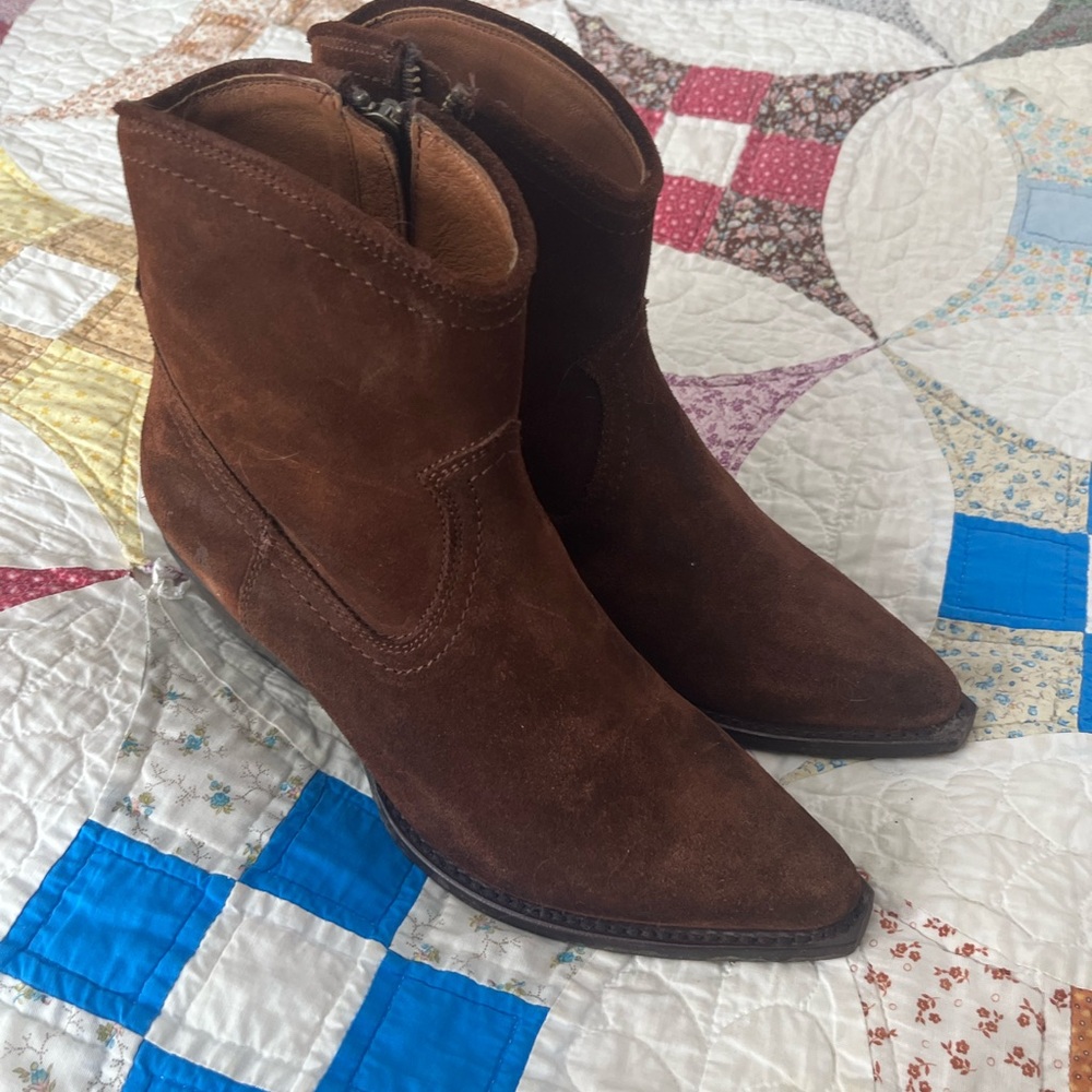 Brown Suede Ankle Boots